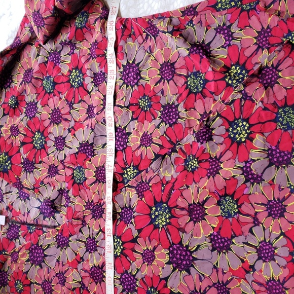 Lularoe Purple and Red Flower Print Lindsay Kimono Cardigan Size L - Picture 8 of 13